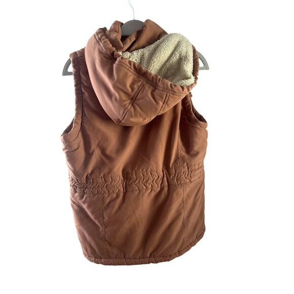 Favlux Rust Brown Sherpa Lined Puffer Vest Women’s Large - Picture 2 of 5